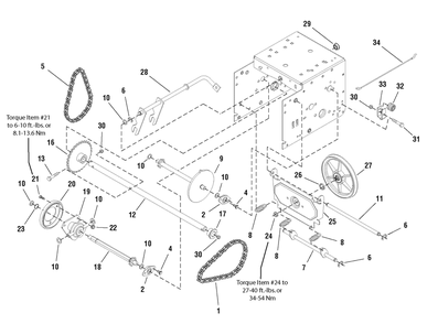 Traction Drive Diagram and Parts List for 1695725 2009 Briggs and Stratton Snow Blower